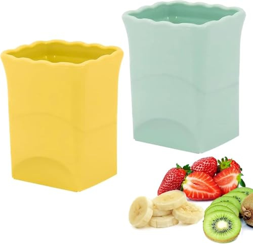 DASZERX® 2-Piece Cup Fruit Slicer Set, strawberry slicer, Banana, Egg, and Vegetable Slicer and Salad - Quick and Easy mini Kitchen Gadgets for fruit cutter & Veggies