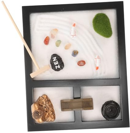 IMIKEYA Zen Garden Kit Meditation Tool Buddha Statue Decor for Desktop Zen Garden Meditation Decor