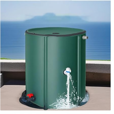 YPIOUREN Outdoor Rain Water Collection Barrel，Collapsible Rain Barrel, Eco-Friendly Rain Barrel ，Spigot Filter Water Storage Container，Rain Barrel Water Collection,For Garden(50L)