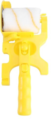 Kleine Bürste, Malerwalze mit Verlängerungsgriff, Rolle für Kanten, Rolle in Holzoptik, 2 Stück, gelb 33 x 14 cm (Yellowx2 Stück, 33 x 14 cm)