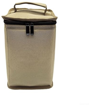 Bolsa de almacenamiento portátil de camping para cilindros de gas, organizador de tela Oxford para aventuras al aire libre (caqui pequeño)