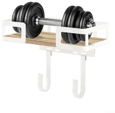 DAZZLEEX Soporte de pared para tabla de planchar con ganchos de metal ajustables para patas estilo T&Y para lavandería, cuarto de servicio o área de costura (blanco)
