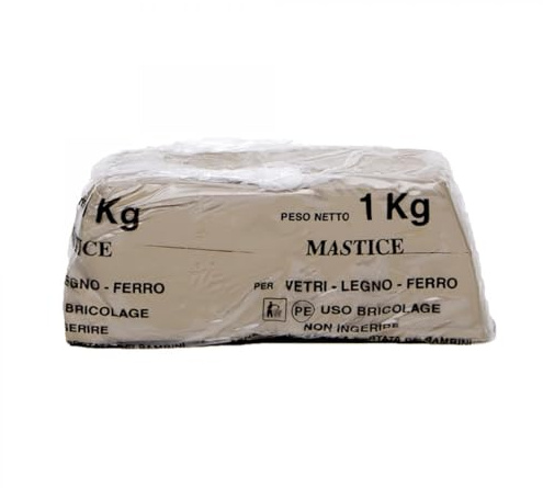 OPIROS Mastice Sigillante Pronto Uso Stucco Per Vetri Legno Ferro Uso Bricolage (Kg. 1)