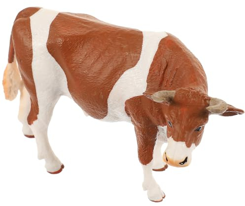 Angoily Estatua de Vaca de Plástico Resistente Figura de Vaca Lechera Decorativa Tamaño Mediano Modelo de Animal de Granja para Jardín y Decoración Temática