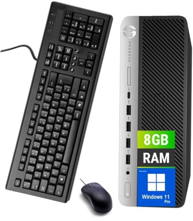 HP ProDesk 600 G3 SFF - Ordenador de sobremesa (Intel Core i5-7500, 8 GB de RAM, 256 GB SSD, WiFi, Bluetooth, teclado QWERTY, Windows 11 Pro (reacondicionado)