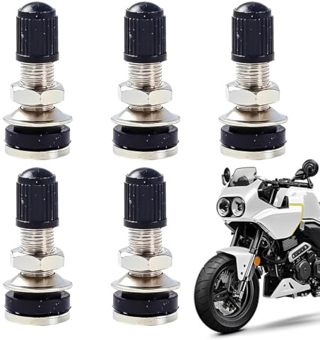 ZORTVUL 5 Stück Reifenventil Ventile Felgenventile Für Auto Motorrad Reifen Mit Staubkappen, Snap-In Auto Ventile Für Pkw Motorräder Fahrräder, Tubeless Ventil Autoventile