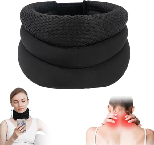 ZVD Collarin Antironquidos, Eficaz Contra Ronquidos Y Apnea Del SueñO, Alivia Dolor de Cuello,Corrector Cervical Ergonómico 100% Natural,Compacto Y FáCil De Transportar para Viajes (Negro)