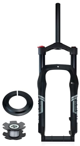 LHHL 20/26 Zoll 4,0 Fatbike Federgabel 120mm Federweg Fahrrad Luft Gabel E-Bike-Vorderradgabel, Nabenabstand 135mm, QR 9mm, 28,6mm Gerades Rohr, Manuelle/ferngesteuerte Sperre Ultraleichtes(HL,20'')