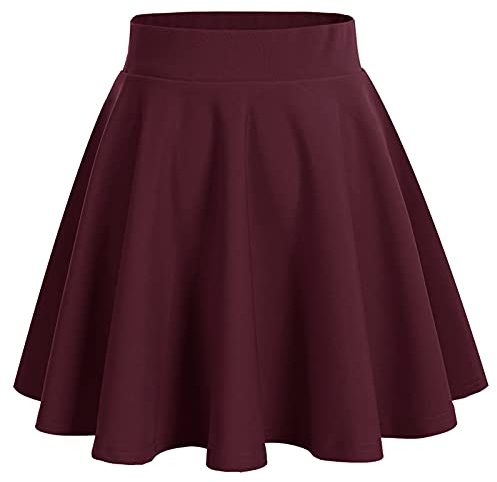 bridesmay Minikjol för dam, sommar, kort skaterkjol, skolflicka, animekjol, Burgund, L