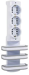 shopVG Presa di ricarica Schuko a 3 prese con 3 supporti per cellulare e protezione da sovratensione