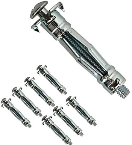 Bricoloco Tassello per cartongesso con vite combi Sistema di fissaggio in elementi cave: mattoni, calcestruzzo e muratura, cartongesso, tetti, varie misure e quantità (75, M6 x 52 mm)