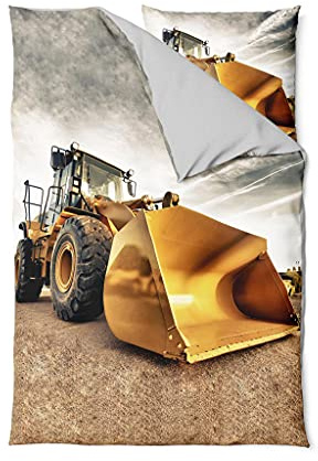 etérea Renforcé Bettwäsche 135x200 cm + 80x80 cm Bagger Sand Bettbezug Set | 100% Baumwolle Renforcé · sanft-glatt & superweich · ganzjahres-geeignet · 60°C waschbar · MADE IN GREEN by OEKO-TEX
