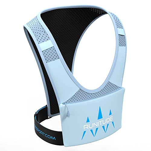 Runitude Running Phone Holder Vest | Chest Pouch | Train Lightweight | Key Clip Holder | Light Straps | Waterproof | Reflective | Men & Women