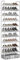 AcornFort S-528 Scarpiera a 10 Ripiani, Scaffale Portascarpe, Organizzatore per Scarpe per 20-30 Paia di Scarpe, 30 x 56 x 170 cm, 16mm Addensare Extra Pipa, Corridoio, Camera da Letto (Bianca)