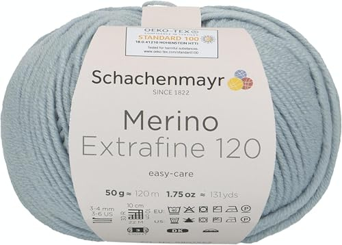 Schachenmayr Merino Extrafine 120, 9807552-01152, Farbe: Eisblau, 50g, Handstrickgarne