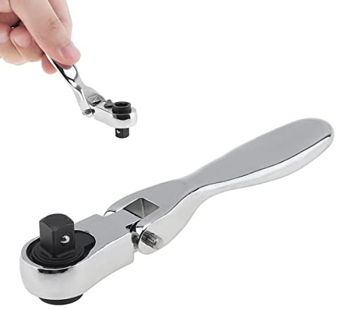 Omninmo Mini cacciavite a cricchetto da 1/4 di pollice in acciaio al cromo vanadio, reversibile, 72 denti, 2 in 1, con testa a lotto, chiave rapida con testa quadrata, presa