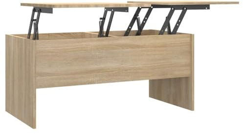 vidaXL Couchtisch Höhenverstellbar Kaffeetisch Beistelltisch Wohnzimmertisch Sofatisch mit Stauraum Sonoma-Eiche 102x50,5x46,5cm Holzwerkstoff