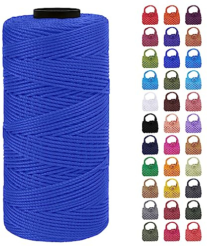 LEREATI Macrame Cuerda 1.5mm x 200m, Hilo Macrame 1.5mm 3 Capas Cordel, Cordón para Macramé Manualidades, DIY Bolsa, Colgante, Decoracion Paredes (Azul Real)
