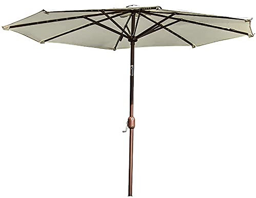 VIROYA Cantilever Parasol Umbrella 2.7m Hight Sun Umbrella for Summer Night Decor,Round Garden Umbrella with Crank and 8 Sturdy Ribs,40 Small Lights (Style1) good