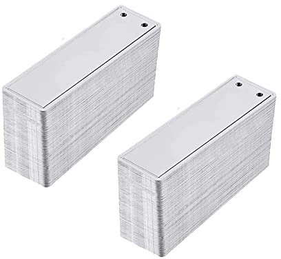 100 Stücke Aluminium Pflanzenetiketten, langlebig und wasserfest, doppelseitig zum Beschriften für Outdoor, Gartenarbeit (Groß Gerade Kante)