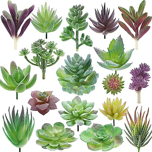WANGCL 18 plantas suculentas artificiales, mini plantas suculentas artificiales, plantas artificiales para el hogar, decoración de jardín interior