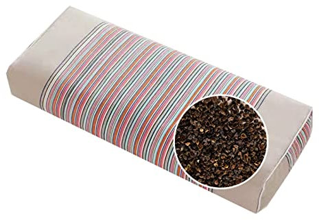 LINSUO Buchweizenkissen, Nackenkissen, 100 % organisch, grober Stoff, Kissenbezug, Verpackung zur Verbesserung der Schlafqualität und Linderung von Halswirbelschmerzen (grau)