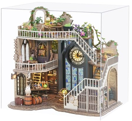 Spilay Magic House-LV003 - Ensemble de meubles miniatures en bois - Fait à la main - Mini modèle moderne avec protection contre la poussière - Échelle 1:24 - Maison de poupée créative pour amoureux,