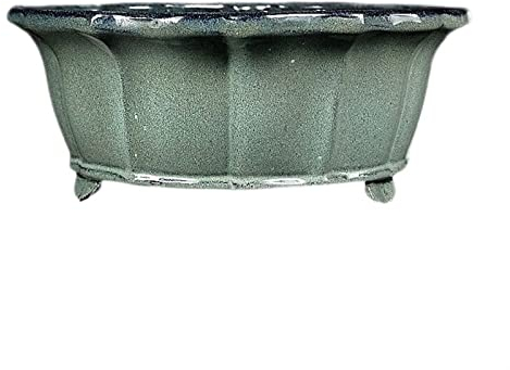 UsmAsk Blumentopf, grün, mittelgroß, lila Sand, Blumentopf, kreativer blumenförmiger Blumentopf mit hohem Fuß und Drainagelöchern für Zimmerpflanzen, Sukkulenten, Blumen