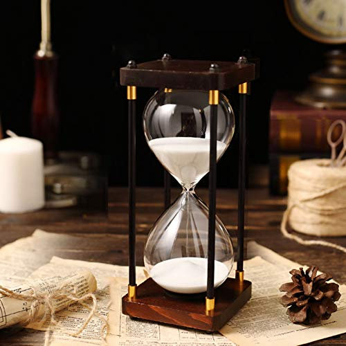 LatUde Hourglass Timer, 15/30/45/60 Minutes Sand Timer, Blue/White