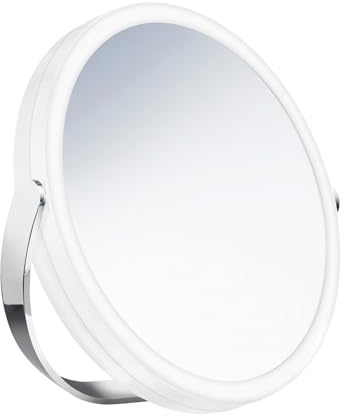 Smedbo Outline Kosmetikspiegel LED 7-Fach und Normal mit schwenkbarem Stellfuss FK444