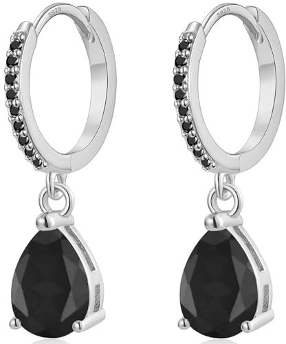 MASOP Ohrringe Silber 925 Hängend Damen, Creolen mit Anhänger Zirkonia Wassertropfen Braut Ohrringe Schmuck Geschenke für Hochzeiten Geburtstag mit Geschenkbox für Freundin Frauen Mädchen Silber/Gold