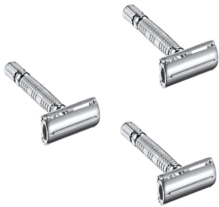 JECOMPRIS 3stücke Old Style Double-edged Shaver Handrasierer Für Körperhaare Traditionelle Sicherheitsrasierer Langlebig Präzise Für Für Sanfte Hautschäden