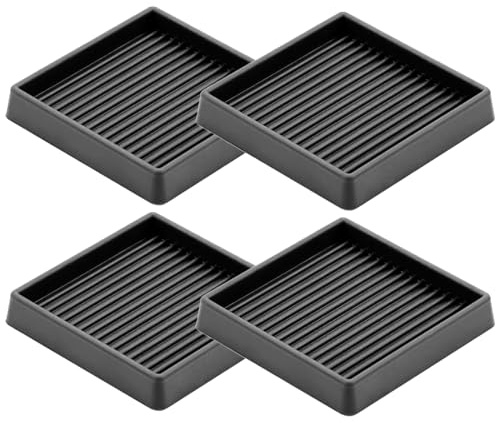 Glarks Schwarz 4Pcs 3 x 3in Quadratische Form rutschfeste Möbel Pads Gummi Anti Rutsch Caster Cups, Bein Untersetzer Couch, Stuhl, Füße und Bett Stopper Anti-Rutsch Bodenschutz für Möbel