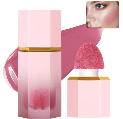 HZXINYI Flytande rouge 1 st flytande grädde rouge naturlig makeup mjuk andningsbar lätt fuktgivande långvarig vattentät fläckbeständig för ansikte läppar ögon #04