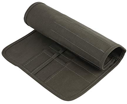 Olive Canvas Paint Brush Organizer, 30 Pockets Roll Up Case, Utility Style Art Supplies for Artists and Painting