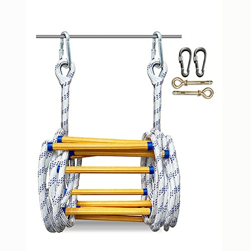 Rope Ladder,Safety Ladder,Fire Escape Ladder Anti-Skid Rope Folding Emergency Fire Escape Ladder Rope Ladder/20M/65.6Ft
