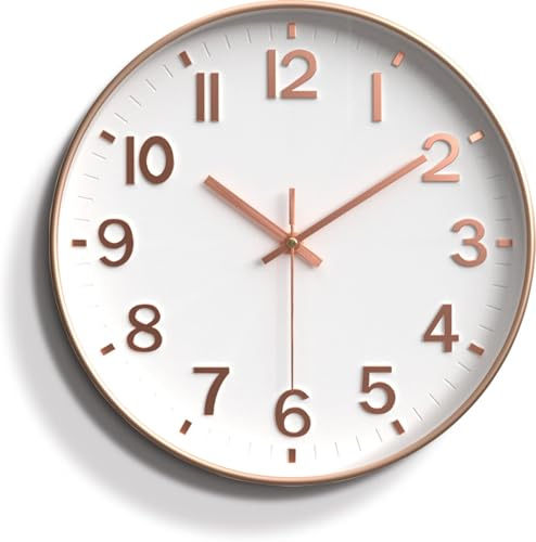 Lottogo Wall Clock 12 Inch Silent Non Ticking Wall Clock for Living Room Multiple Colours Available