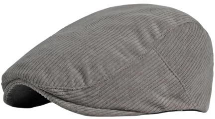 UERBNI SchiebermüTze Herren Feste Farbschütze Für Männer Frühlings- Und Herbst -flachkappe Britisch Retro Beret Hut Für Frauen Zeitungsjunge Cap-grau-einstellbar (54-59 cm)