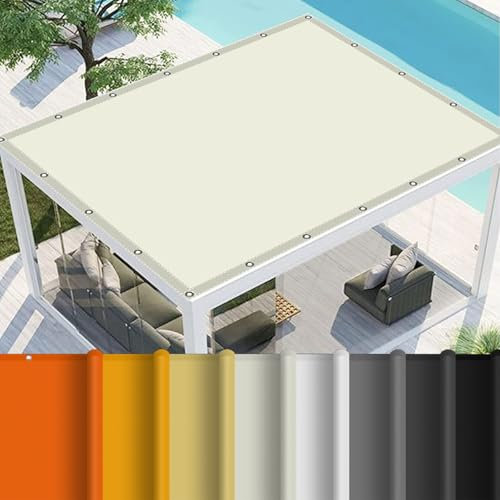 Tenda a Vela Parasole Quadrato 5 x 5 m Impermeabile Tenda a Ombreggiante con Occhielli Protezione Raggi UV HDPE Tende da Sole per Piante Pianta Terrazzo, bianco