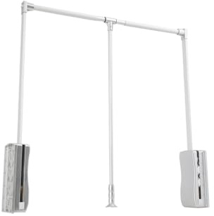 NICCOO Pull Down Clothes Rail Adjustable 839-1210mm Wardrobe Lift Large Extendable Cloth Hanger for Easy Closet Access Space-Saving Design for Closet and Wardrobe Weight Capacity Up to 15 kg