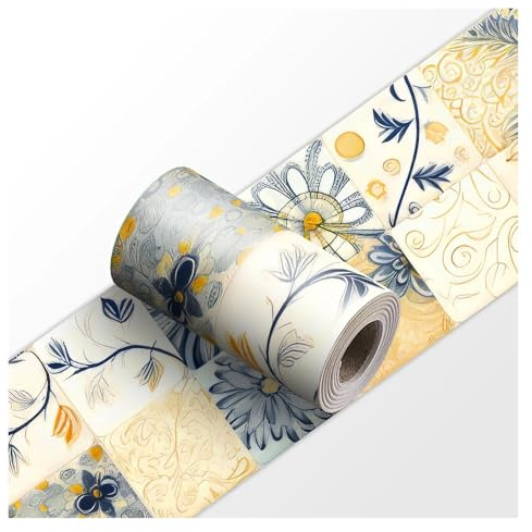 JTKSSCS Greche Adesive Per Pareti 1 adesivo da parete in ceramica, stacca e attacca, for paraschizzi cucina, strisce decorative for piastrelle, for battiscopa del bagno(YX-186,30cmX240cmX1roll)