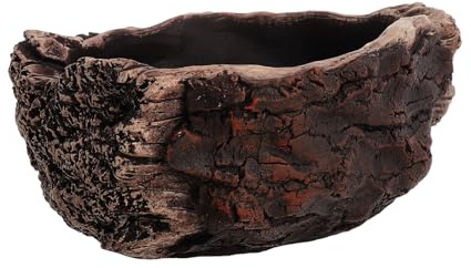 Baluue Cement Planter Pot for Succulents Unique Imitation Stump Shaped Small Flower Pot Sturdy Creative for Home Decor