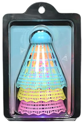 Guaber 3 Stück Winddichte Badminton LED Beleuchtung Sport Ersatz Leuchtender Federball Outdoor Sportzubehör Leuchtender Badminton