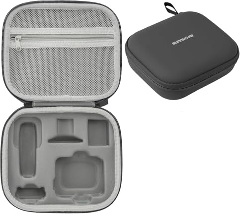 Bärbar bärväska komboväska för DJI OSMO Nano Combo Standard action kamera – vattentätt PU-läder + EVA hård carry case bag för Osmo Nano kameratillbehör (Svart)