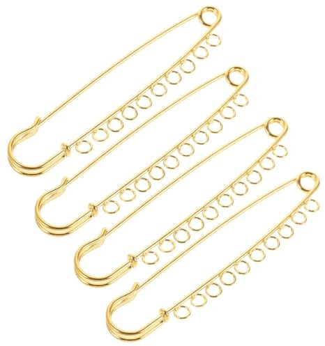 Cabilock Alfiler De Seguridad Metálico 9 Cm 4 Piezas Plateado Con Agujeros, Broches De Ropa Para Manualidades Diy, Para Costura y Decoración Textil, Uso Cotidiano y Bricolaje