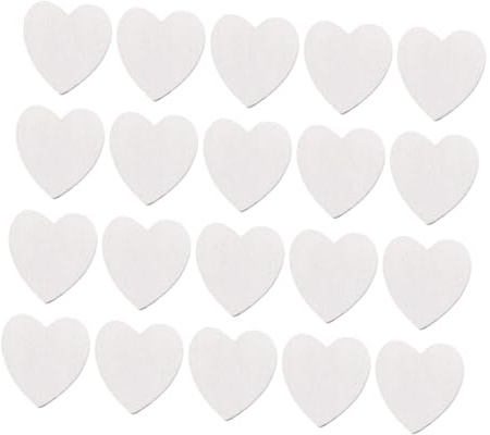 STOBAZA 100 pièces Décorations Bois Coeur Blanc Rondelles Bois DIY Fleurs Artisanat pour Mariage Fête Bureau Maison