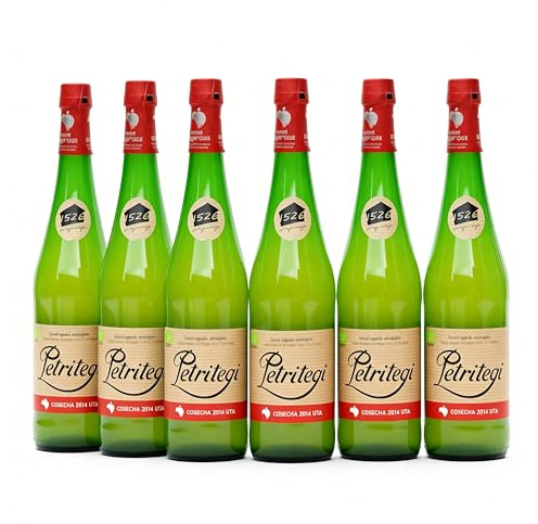 Petritegi Eko Euskal Sagardoa – Sidra Ecológica 100% Manzana Vasca | DO Euskal Sagardoa | Producción Sostenible y Ecológica | 6% Vol (Pack 6)