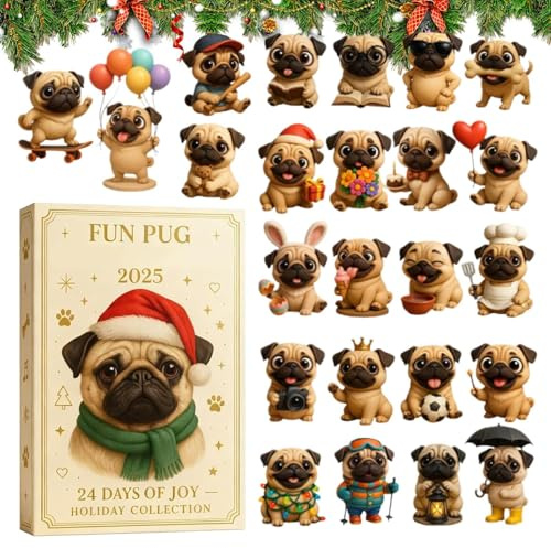 Calendrier de compte à rebours pour Noël Plat Animal Vacances Pendentif avec Design Saisonnier Présentoir Accentué Décoratif Idéal Entrée Salon Chambre Porte Cheminée Cuisine Appartement Espaces