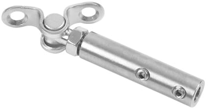 Morsetti Per Fune 20 Set Ringhiera for cavi da ponte 2/3/4/5mm Tenditore Raccordo Ancoraggio a levetta con vite esagonale Bulloni Fune metallica Scala(For 4mm wire)