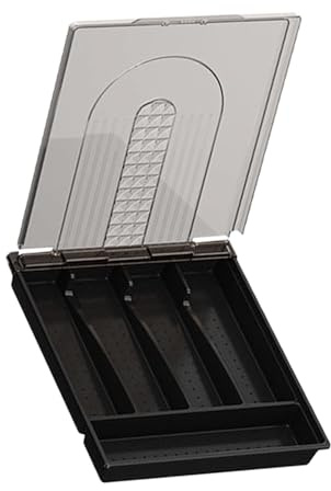 Valigie portaoggetti per posate, vassoi per posate, con coperchio rimovibile, organizer per argenteria a 5 sezioni, scatola per cassetti da cucina per utensili, forchetta, coltello, portacucchiai